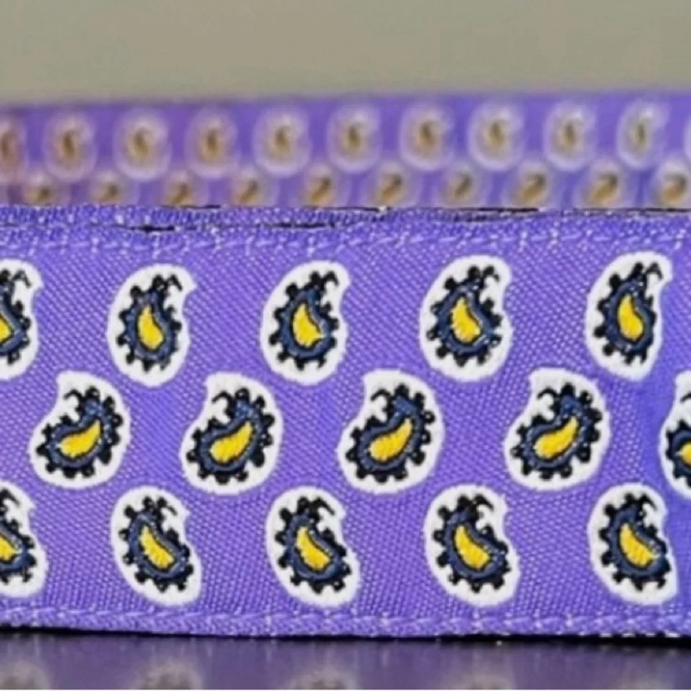 Ralph Lauren Women’s Vintage Purple Paisley Signature D Ring Belt Size L/XL 30”